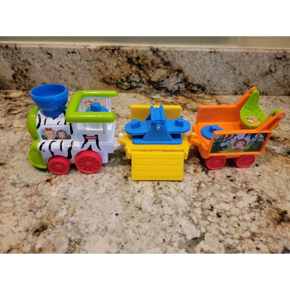 Fisher-Price Little People Musical Zoo Train 2001/2002 3 Carts Tested Works